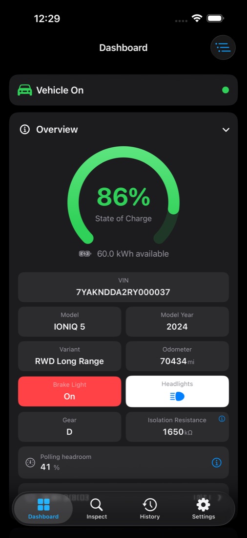 Live dashboard